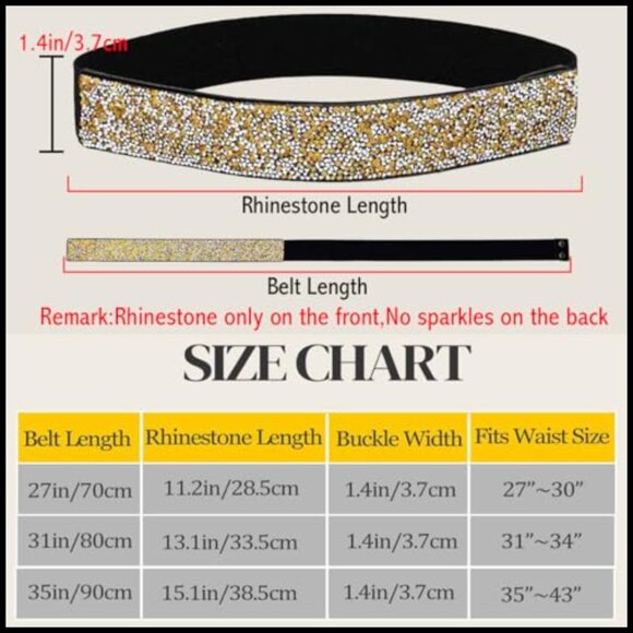 Rhinestone Elastic Waist Belt Crystal Wedding Sash Dress Accessory main image 6